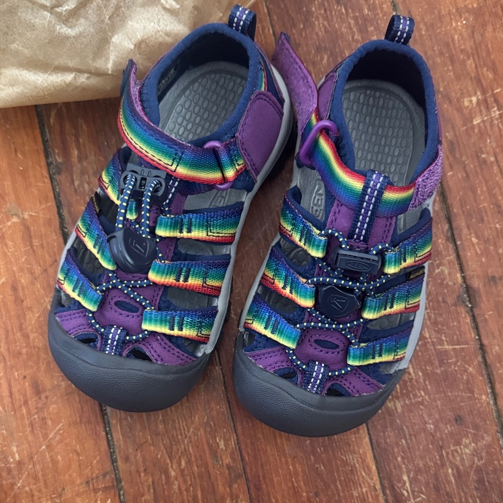 Kids Purple Rainbow Strap Sandals